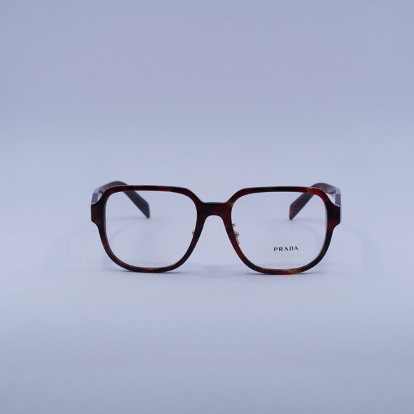 Prada PRB07VD 22A1O1 Eyeglasses Poppy Tortoise/Bordeaux 56mm Square Frame - Picture 2 of 11